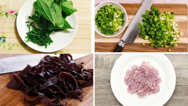 Sơ chế kỹ lá lốt, hành tỏi và thịt xay giúp chả thơm hơn, sạch hơn và hạn chế bị ra nước khi chiên.